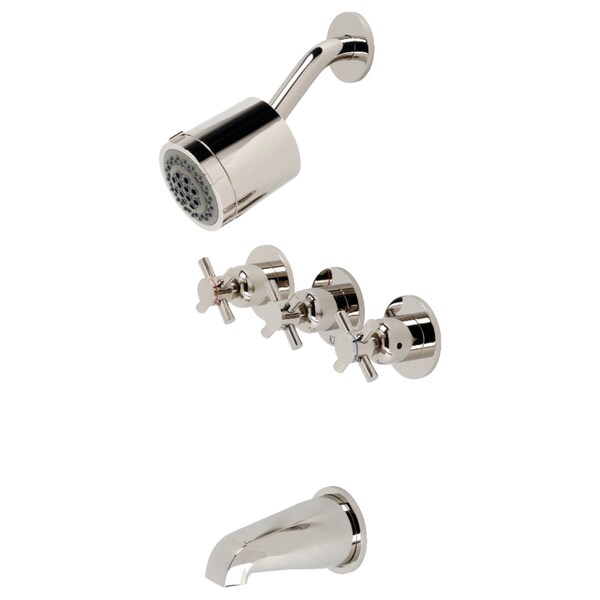 Tub and Shower Faucet, Polished Nickel, Wall Mount